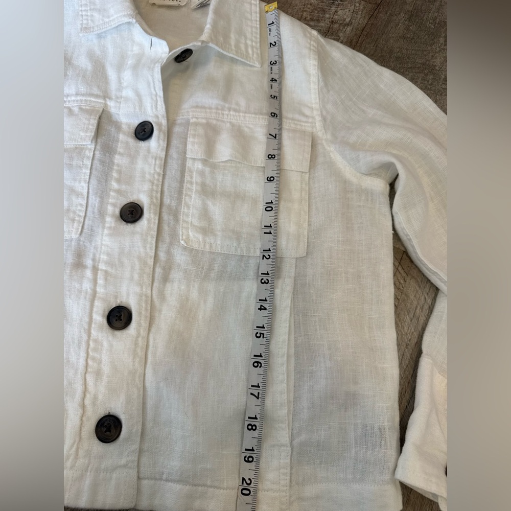 Nicole Miller 100% Linen White Button-Up Jacket, Like New - Picture 8 of 11